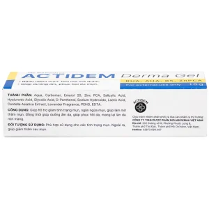Gel Actidem Derma giúp ngăn ngừa mụn, làm mờ vết thâm (18g)