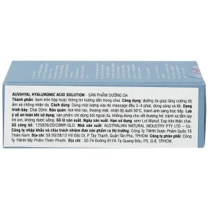 Tinh chất Auvihyal Hyaluronic Acid Solution giúp tăng cường độ ẩm và chống nhăn da (20ml)
