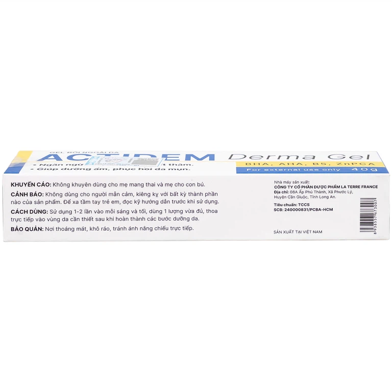 Gel Actidem Derma giúp ngăn ngừa mụn, làm mờ vết thâm (40g)