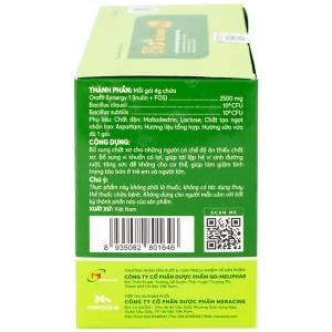 Cốm vi sinh Bio-acimin Fiber Meracine bổ sung chất sơ hòa tan, giảm tình trạng táo bón (30 gói)