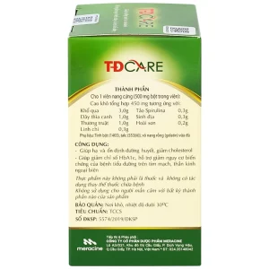 Viên uống TĐCare Meracine giúp hạ đường huyết và cholesterol (60 viên)