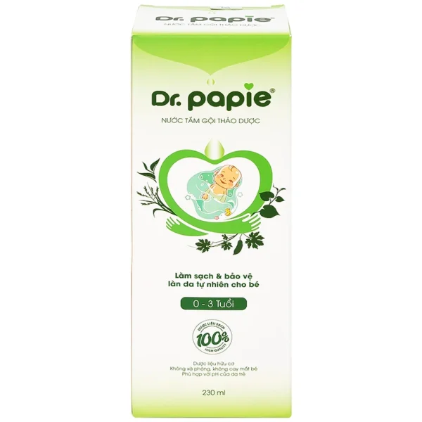 Nước tắm gội thảo dược Dr.Papie Starmed làm sạch, làm dịu mát da, chăm sóc và bảo vệ da bé (230ml)