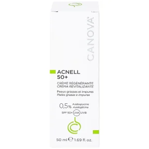 Kem ngừa mụn ban ngày Canova Acnell 50+ giúp chăm sóc và dưỡng ẩm cho da bị mụn, da kích ứng và da nhạy cảm (50ml)