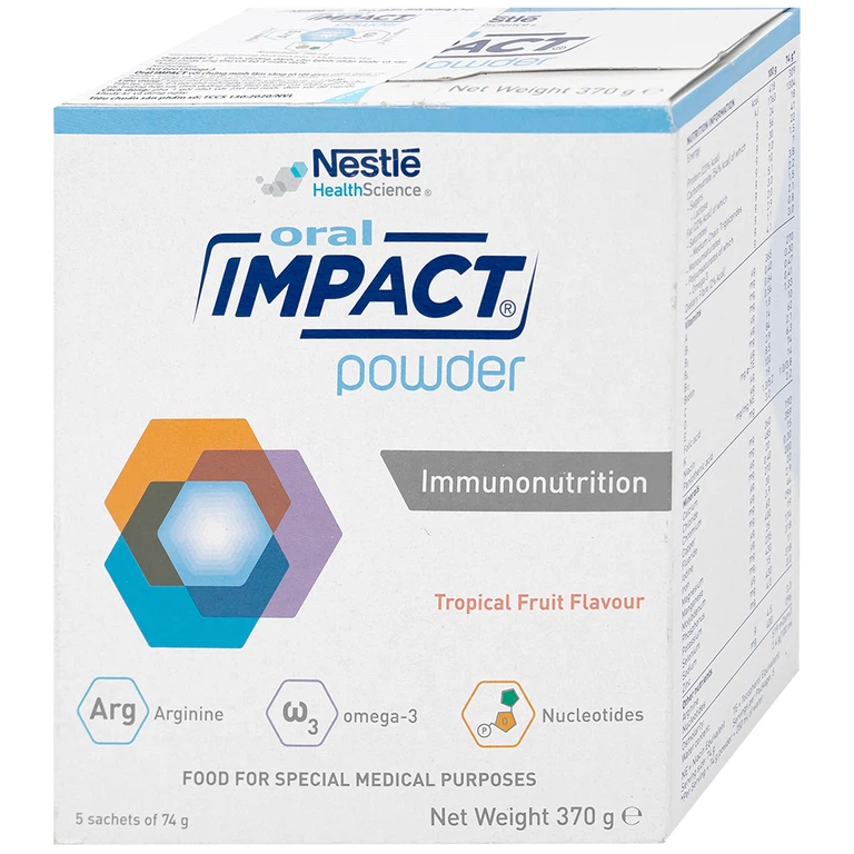 Sữa Oral Impact Powder bổ sung dinh dưỡng, tăng cường miễn dịch trước và sau phẫu thuật (5 gói x 74g)
