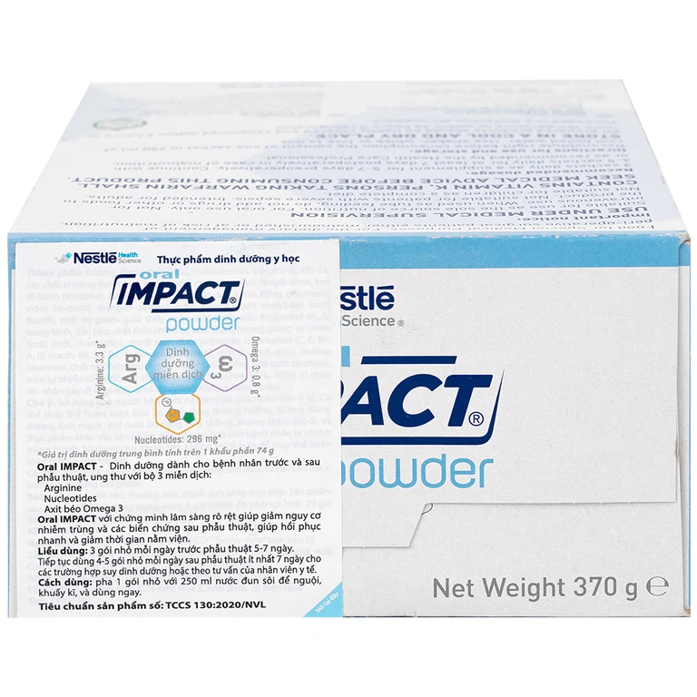 Sữa Oral Impact Powder bổ sung dinh dưỡng, tăng cường miễn dịch trước và sau phẫu thuật (5 gói x 74g)
