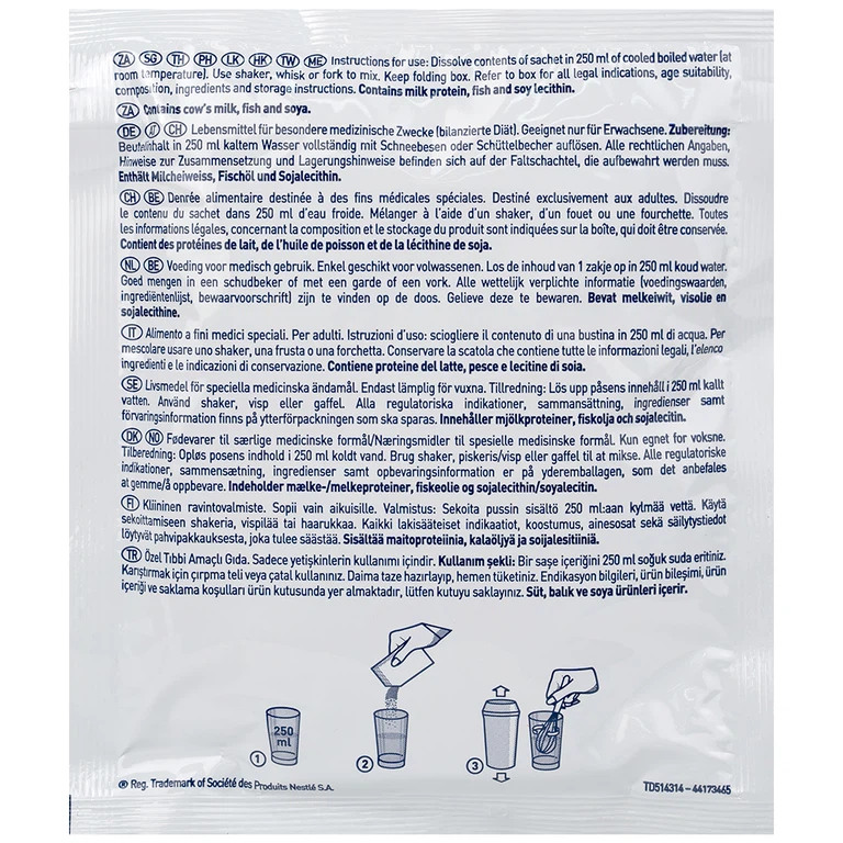 Sữa Oral Impact Powder bổ sung dinh dưỡng, tăng cường miễn dịch trước và sau phẫu thuật (5 gói x 74g)