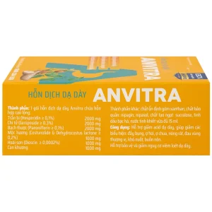 Hỗn dịch dạ dày Anvitra 15ml giảm acid dạ dày, ợ chua, nóng rát, bảo vệ niêm mạc dạ dày (15 gói)
