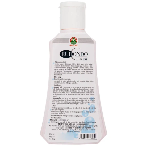 Dầu gội Rudondo New Quang Xanh giúp sạch gầu, giảm nấm, dầu nhờn da dầu (120ml)