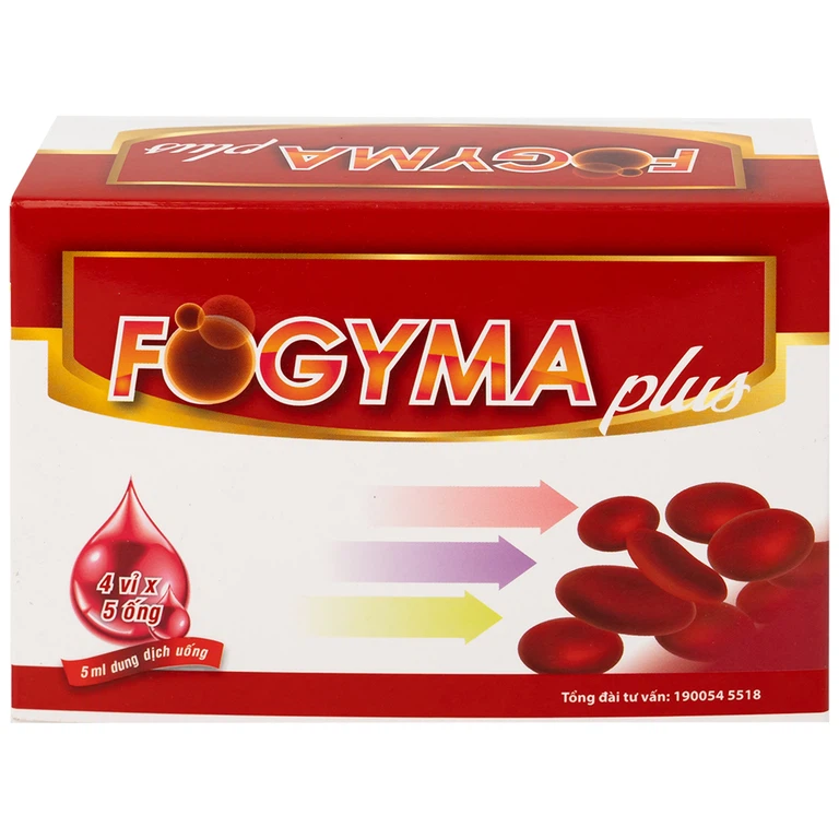 Dung dịch uống Fogyma Plus VNP bổ sung sắt cho cơ thể, hỗ trợ giảm thiếu máu do thiếu sắt (4 vỉ x 5 ống)