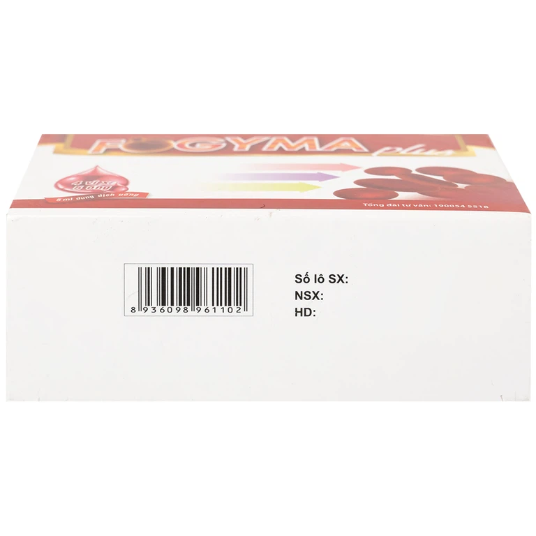 Dung dịch uống Fogyma Plus VNP bổ sung sắt cho cơ thể, hỗ trợ giảm thiếu máu do thiếu sắt (4 vỉ x 5 ống)