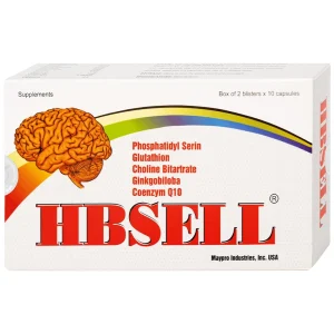 Viên uống Hbsell Maypro tăng cường lưu thông máu não, giảm thiểu năng tuần hoàn não (2 vỉ x 10 viên)