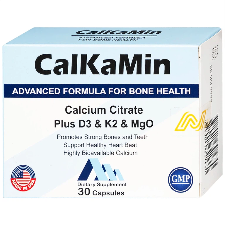 Viên uống CalKaMin AVA Pharmaceutical bổ sung canxi và vitamin K2, vitamin D3 cho cơ thể
