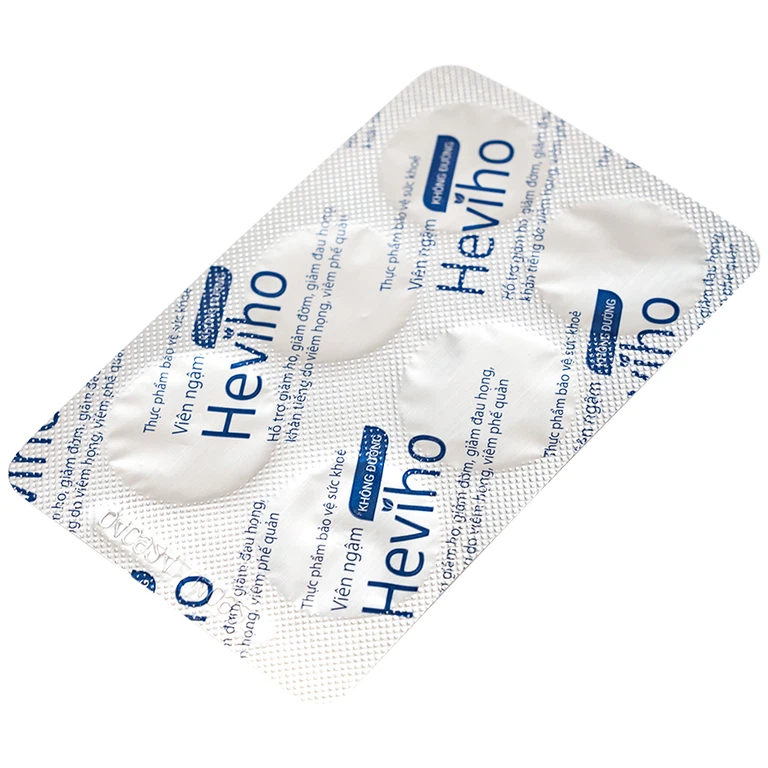 Viên ngậm không đường Heviho Thái Minh hỗ trợ giảm ho, giảm đờm, giảm đau họng (3 vỉ x 6 viên)