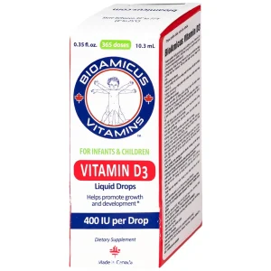 Dung dịch BioAmicus Vitamin D3 10.3ml bổ sung vitamin D3, hỗ trợ phát triển xương