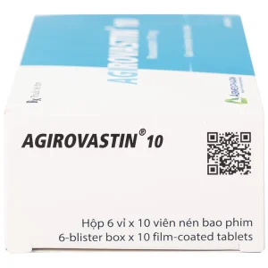 Thuốc Agirovastin 10 Agimexpharm điều trị tăng cholesterol máu (6 vỉ x 10 viên)