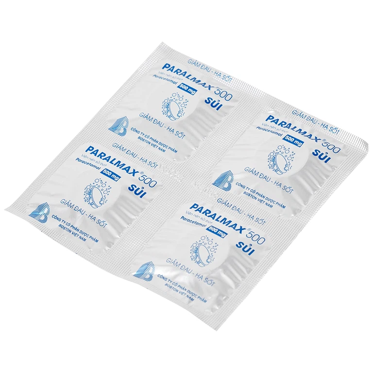 Viên sủi Effer-Paralmax 500 Boston giảm các chứng đau nhẹ đến vừa, đau đầu, đau răng (5 vỉ x 4 viên)