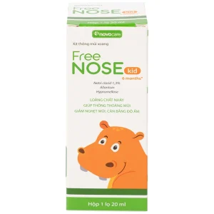 Dung dịch vệ sinh mũi, xoang Free Nose Kid 6 Month+ Novocare 20ml loãng chất nhày, giảm nghẹt mũi