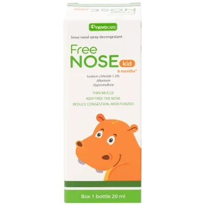Dung dịch vệ sinh mũi, xoang Free Nose Kid 6 Month+ Novocare 20ml loãng chất nhày, giảm nghẹt mũi