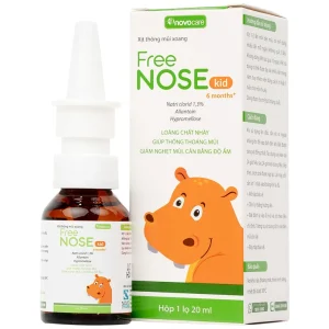 Dung dịch vệ sinh mũi, xoang Free Nose Kid 6 Month+ Novocare 20ml loãng chất nhày, giảm nghẹt mũi