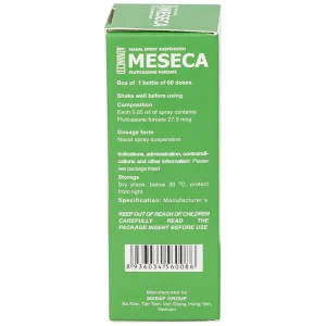 Thuốc xịt mũi Meseca Advanced Merap điều trị các triệu chứng chảy nước mũi, sung huyết mũi, ngứa mũi (60 liều)