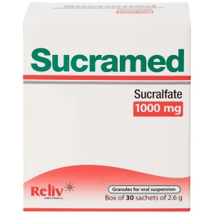 Thuốc cốm pha hỗn dịch uống Sucramed Sucralfat 1000mg Reliv điều trị loét dạ dày và tá tràng (30 gói)