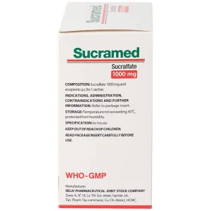Thuốc cốm pha hỗn dịch uống Sucramed Sucralfat 1000mg Reliv điều trị loét dạ dày và tá tràng (30 gói)