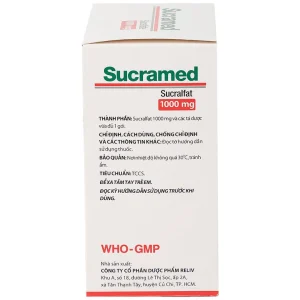 Thuốc cốm pha hỗn dịch uống Sucramed Sucralfat 1000mg Reliv điều trị loét dạ dày và tá tràng (30 gói)