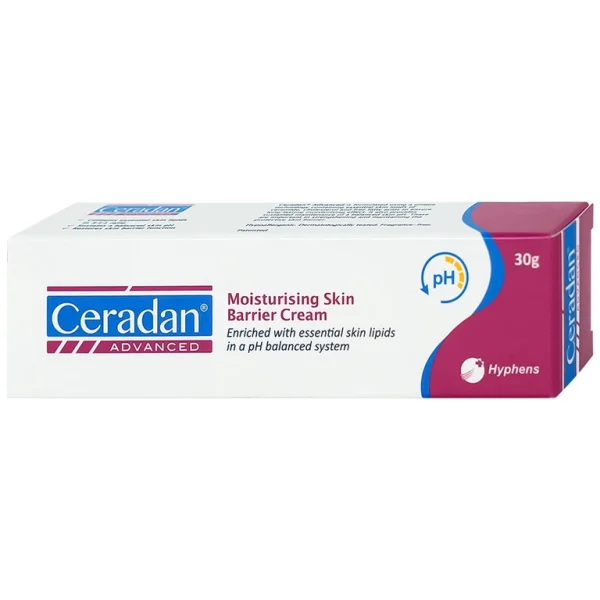 Kem bôi da Ceradan Advanced Moisturising Skin Barrier Cream 30g dưỡng ẩm và giúp phục hồi da khô