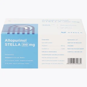 Thuốc Allopurinol 300mg Stella Pharm giảm sự hình thành acid uric, điều trị bệnh gout (10 vỉ x 10 viên)