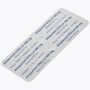 Thuốc Allopurinol 300mg Stella Pharm giảm sự hình thành acid uric, điều trị bệnh gout (10 vỉ x 10 viên)