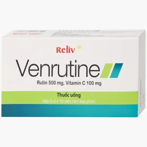 Thuốc Venrutine Reliv điều trị bệnh trĩ, các chứng xuất huyết dưới da, vết bầm máu (3 vỉ x 10 viên)