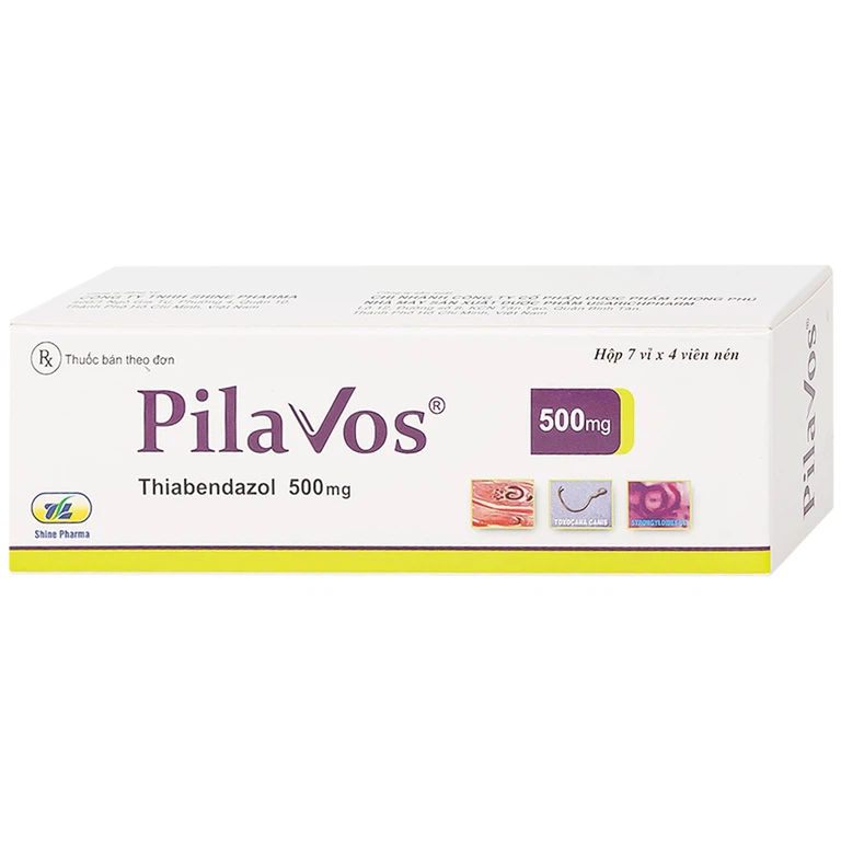 Thuốc Pilavos 500mg Usarichpharm điều trị bệnh giun lươn, ấu trùng giun di chuyển dưới da (7 vỉ x 4 viên)