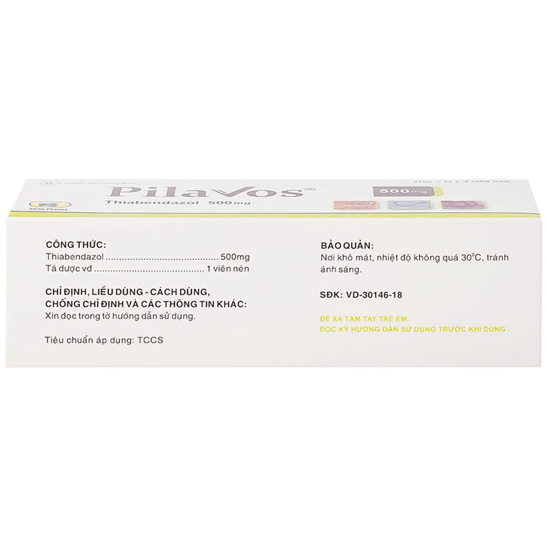 Thuốc Pilavos 500mg Usarichpharm điều trị bệnh giun lươn, ấu trùng giun di chuyển dưới da (7 vỉ x 4 viên)