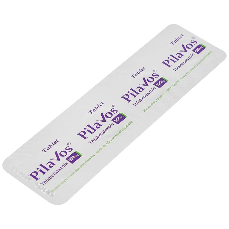 Thuốc Pilavos 500mg Usarichpharm điều trị bệnh giun lươn, ấu trùng giun di chuyển dưới da (7 vỉ x 4 viên)