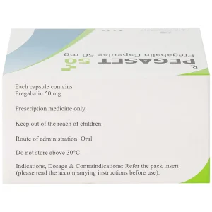 Thuốc Pegaset 50 Aurobindo điều trị đau thần kinh, hỗ trợ động kinh cục bộ (4 vỉ x 7 viên)