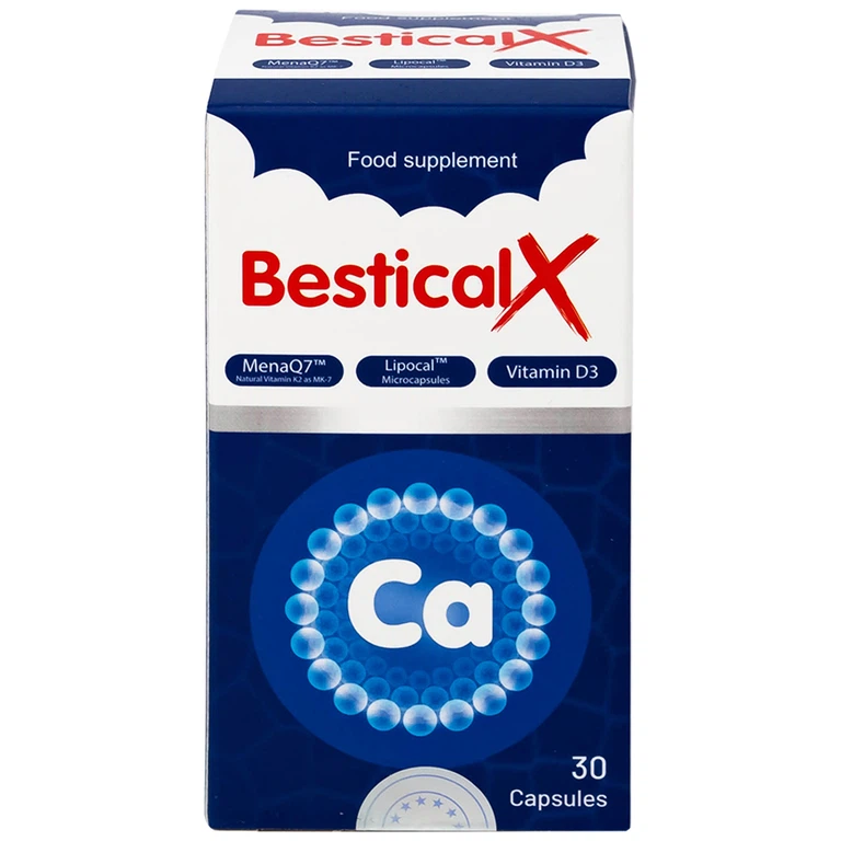 Viên uống BesticalX Ergopharm bổ sung canxi, vitamin D3 và vitamin K2, hỗ trợ xương, răng (30 viên)
