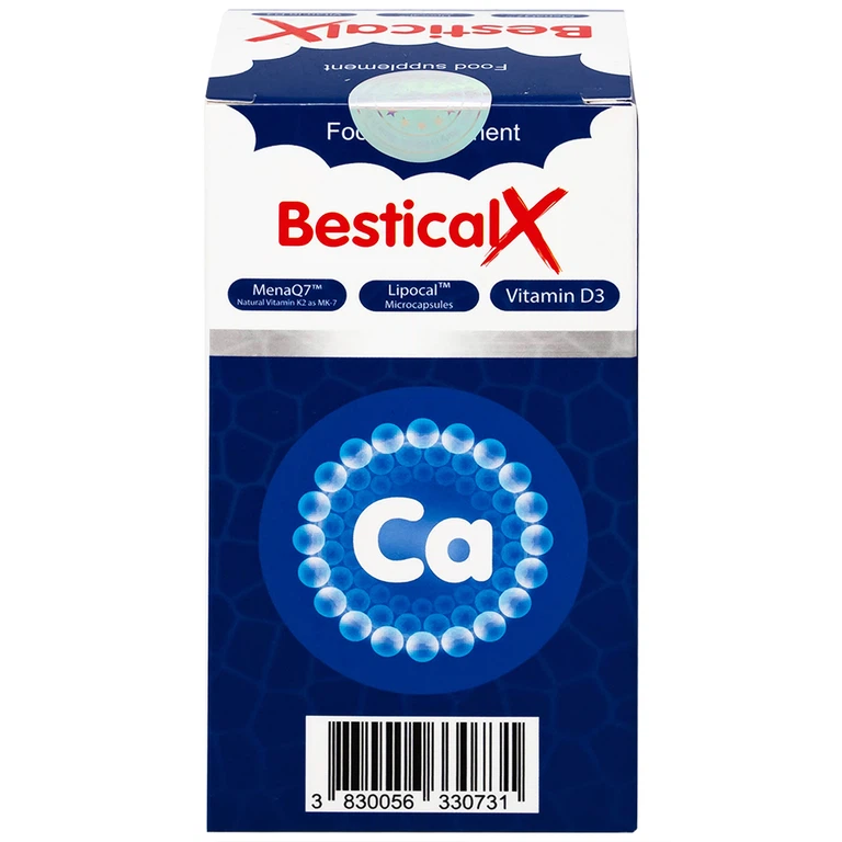 Viên uống BesticalX Ergopharm bổ sung canxi, vitamin D3 và vitamin K2, hỗ trợ xương, răng (30 viên)