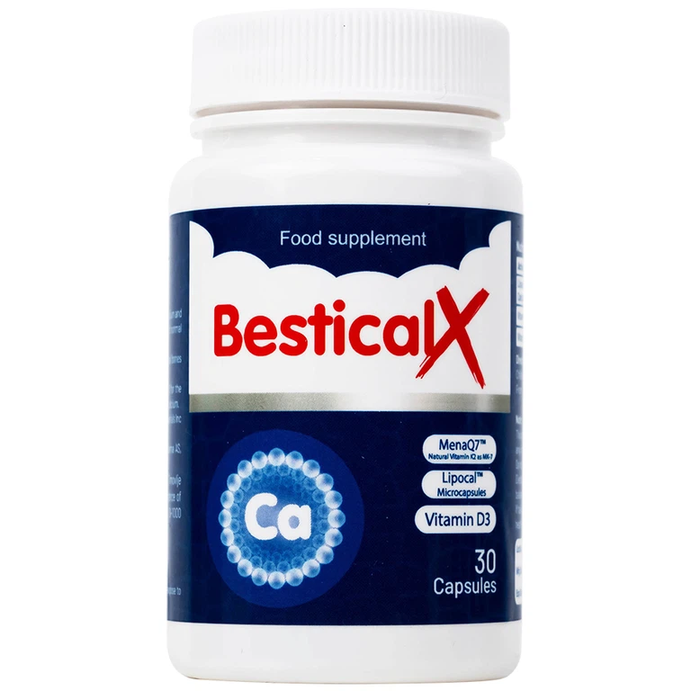 Viên uống BesticalX Ergopharm bổ sung canxi, vitamin D3 và vitamin K2, hỗ trợ xương, răng (30 viên)