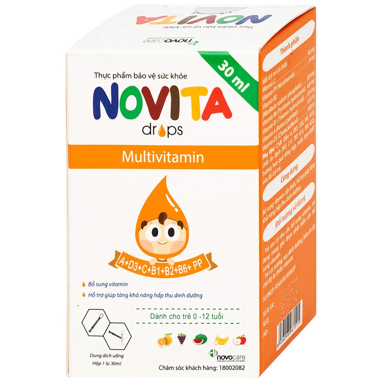 Dung dịch uống Novita Drops 30ml Novocare bổ sung vitamin, hỗ trợ tăng khả năng hấp thu dinh dưỡng