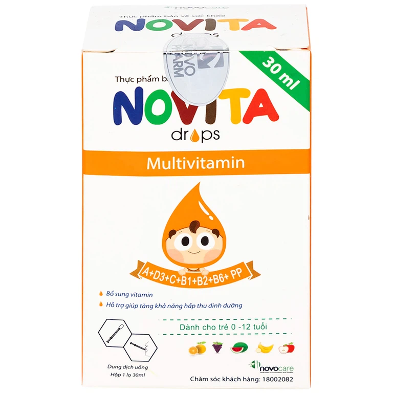 Dung dịch uống Novita Drops 30ml Novocare bổ sung vitamin, hỗ trợ tăng khả năng hấp thu dinh dưỡng