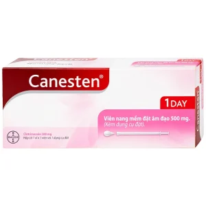 Viên đặt âm đạo Canesten 1 Day 500mg Bayer điều trị viêm âm đạo và cơ quan sinh dục ngoài (1 vỉ x 1 viên)