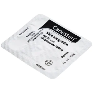 Viên đặt âm đạo Canesten 1 Day 500mg Bayer điều trị viêm âm đạo và cơ quan sinh dục ngoài (1 vỉ x 1 viên)