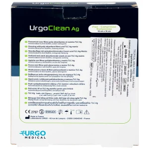 Gạc kháng khuẩn chống dính UrgoClean Ag 10cm x 10cm Urgo làm sạch vết thương mạn tính (10 miếng)