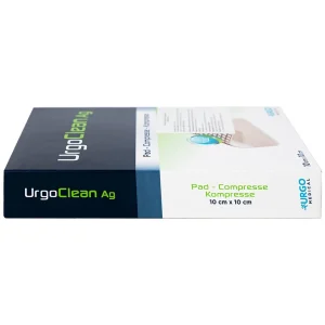 Gạc kháng khuẩn chống dính UrgoClean Ag 10cm x 10cm Urgo làm sạch vết thương mạn tính (10 miếng)