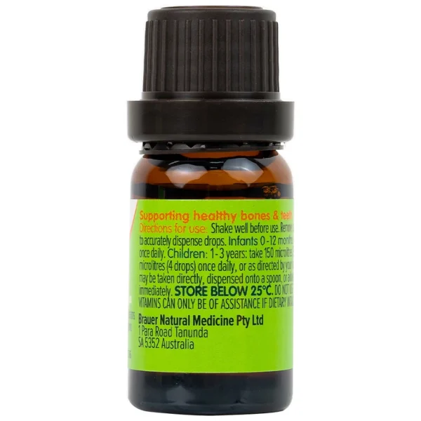 Siro Brauer Baby Kids D3+k2 High Potency MK-7 Drops 10ml bổ sung vitamin D3 và vitamin K2