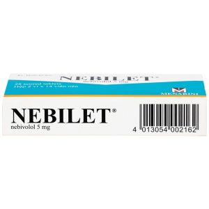 Thuốc Nebilet Nebivolol 5mg Menarini điều trị tăng huyết áp và suy tim mạn tính (2 vỉ x 14 viên)