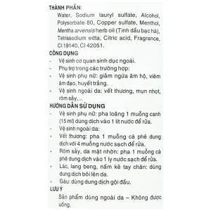 Dung dịch Gynofar 500ml Pharmedic vệ sinh cơ quan sinh dục ngoài
