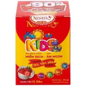 Nước Yến Sào Cao Cấp Nunest Kids vị dâu tăng cường sức khoẻ, ăn ngon (4 hũ x 70ml)