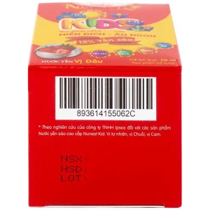 Nước Yến Sào Cao Cấp Nunest Kids vị dâu tăng cường sức khoẻ, ăn ngon (4 hũ x 70ml)