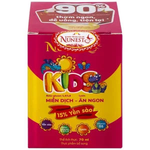 Nước Yến Sào Cao Cấp Nunest Kids bồi bổ cơ thể, tăng cường sức khỏe (4 hũ x 70ml)